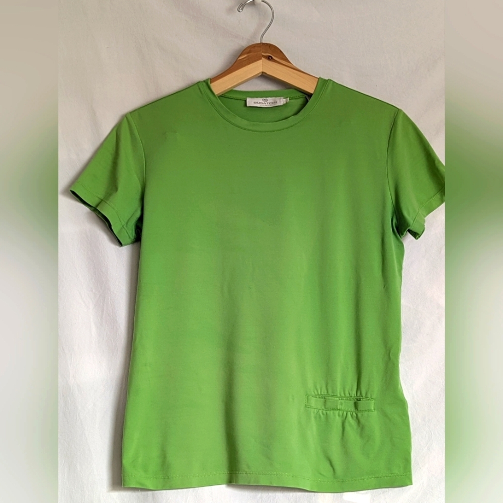 Bugatchi nylon tee shirt snap pocket green size L